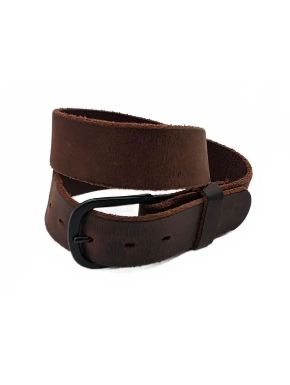 Mens Brown Genuine Leather Belt Size 32 Matte Western Cowboy Casual Jeans